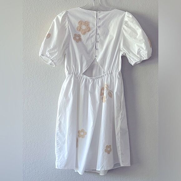 Madewell NWT Annamarie Mini Dress Size 00 Embroidered with Floral Appliqués - Picture 11 of 15